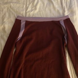 Long Sleeve Off The Shoulder - Maroon and Purple
